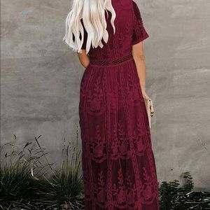 Burgundy maxi dress, only tried on.